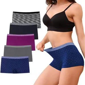 Womens Boy Shorts Underwear Boyshort Panties Ladies Panties Nylon Panty Sleep Boxer Briefs 5 Pack