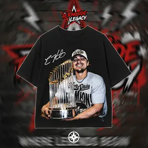 RingsideLegacy - Kike Hernandez "Holding Trophy" Baseball Premium 100% Cotton T-Shirt (Made In US), Championship Moment Outfit, Victory Celebration Shirt, Sunday Night Baseball, Game Day Outfit, Gift For Baseball Fans, Sports Graphic Tee