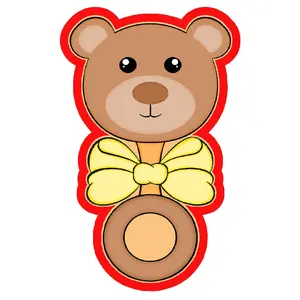 TEDDY BEAR BABY RATTLE COOKIE CUTTER