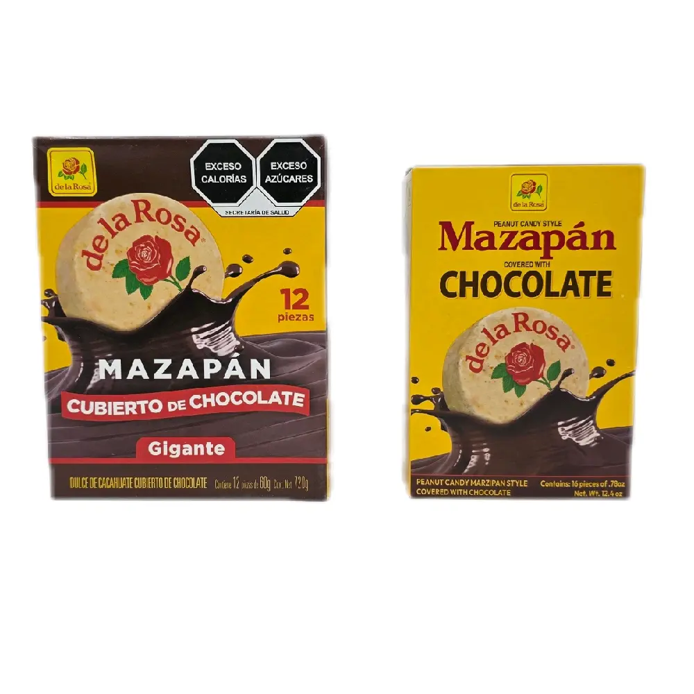 Mazapan Chocolate - Peanut Candy Covered With Chocolate 16 & 12 Pieces Dispaly Box