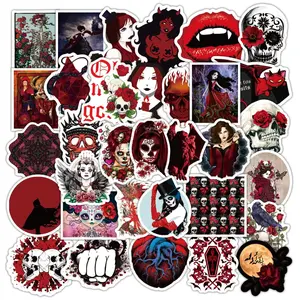 50 Pcs Vinyl Sticker of Gothic Art Vampire for Gothic Art Lovers Waterproof Stickers Bomb for Wall, Computer, Laptop, Skateboard, Water Bottle, Mug, Kids Scrapbook Gift for Birthday, Christmas, Thanksgiving (Gothic)