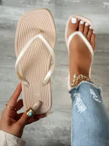 Women's Square Toe Sandals, Plain Flat Shoes for Beach Pool Daily Wear, Comfortable Casual Footwear, Perfect for Summer, Glitter Strappy Sandals, Fashionable Rhinestone Sandals