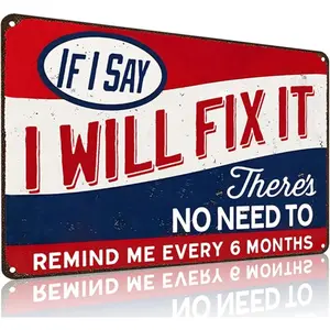 Vintage I Will Fix It Decorative Aluminum Sign For Man Cave Garage Bedroom Office Decor 8X12 Inch Wall Art