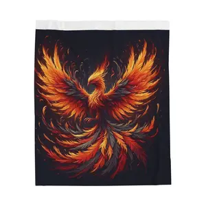 Phoenix Fire Velveteen Plush Blanket, Cozy Throw Blanket, Gift for Fall, Warm Home Decor, Festival Blanket, Unique Bedroom Decor