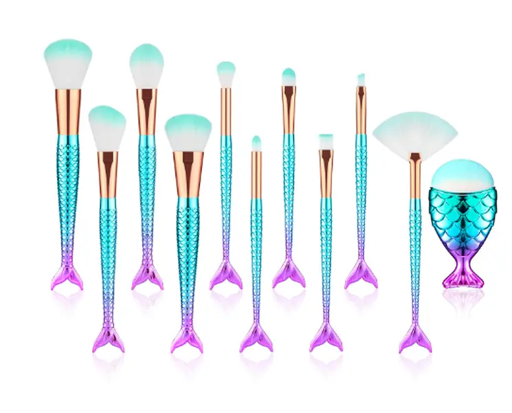 Mermaid Shaped Makeup Brushes 6 SET LEFT IN STOCK!!