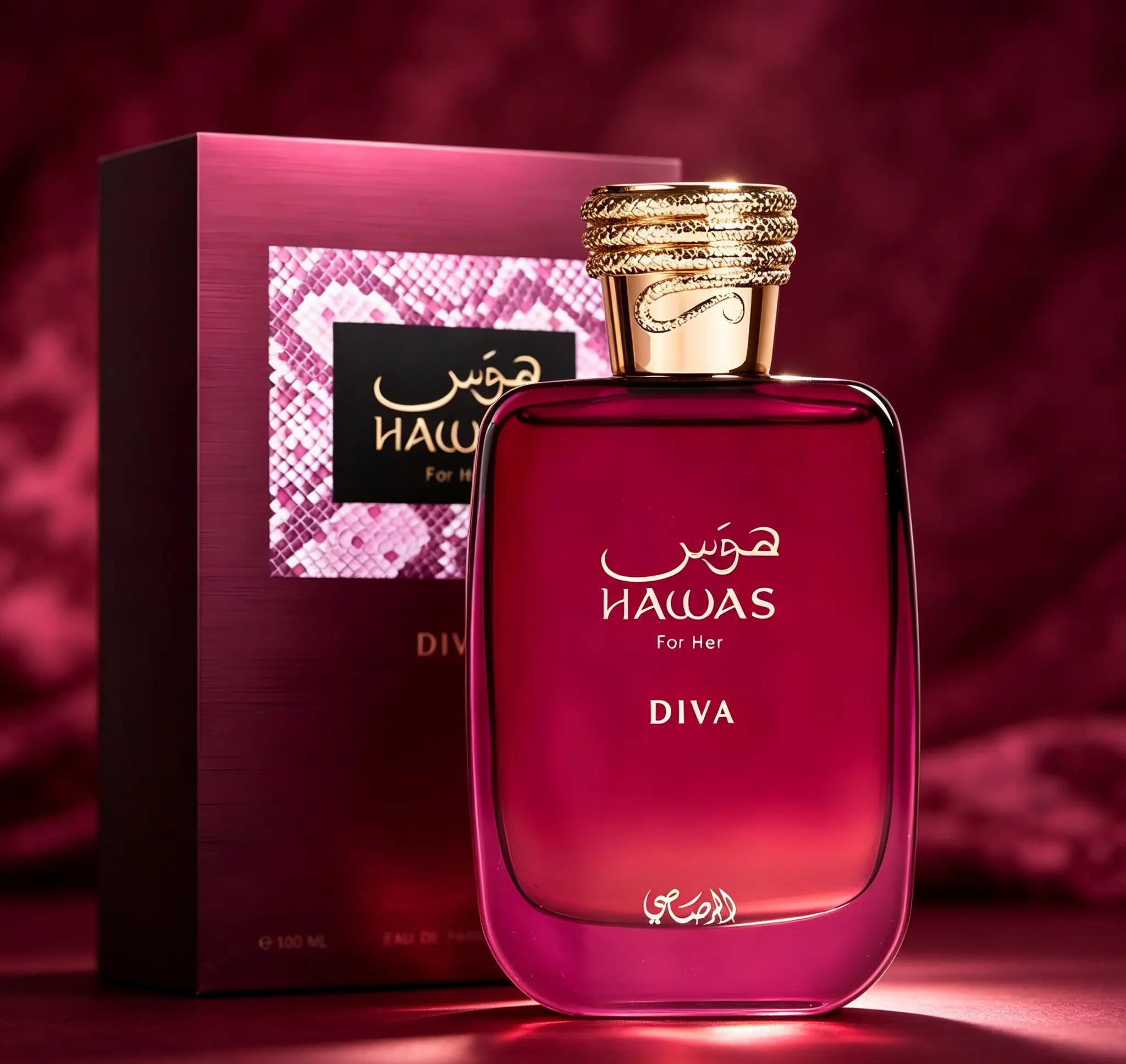 Hawas For Her Diva Eau de Parfum for Women 3.38 fl oz 100ml Elegant Long-Lasting Feminine Fragrance, Premium Luxury Perfume Gift for Her All Occasions