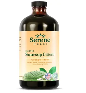 BIG SALE 2026!!!  Serene Herbs Soursop Bitters Liquid – Organic Herbal Sour SOP Guanabana with Black Seed, Moringa, Irish Moss & Ginger – Gut Support, Energy & Immune Boost – Vegan, Non-GMO – Orange Flavor – 16 oz