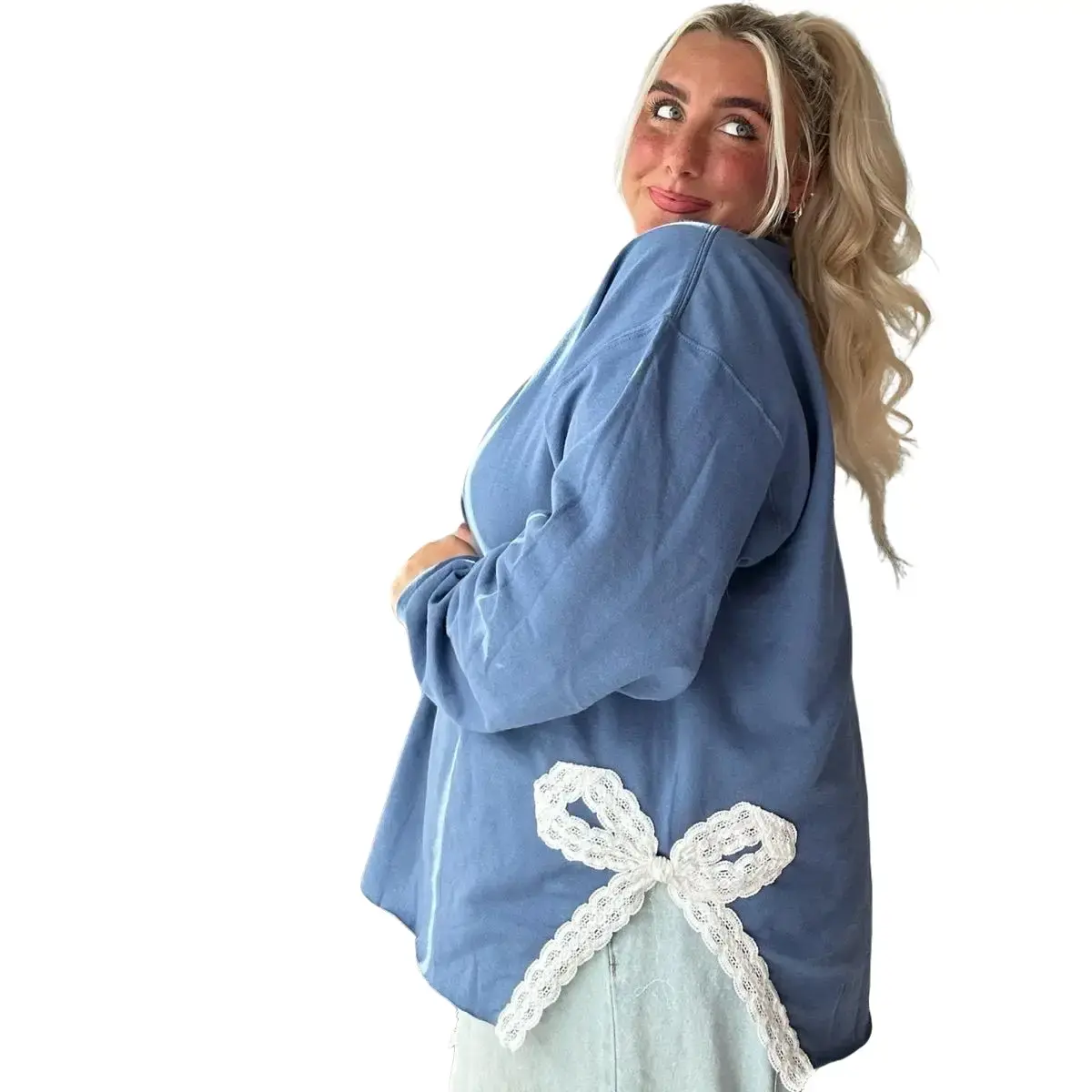 Custom Bow Sweatshirt- women’s, personalized design, soft, comfort,
