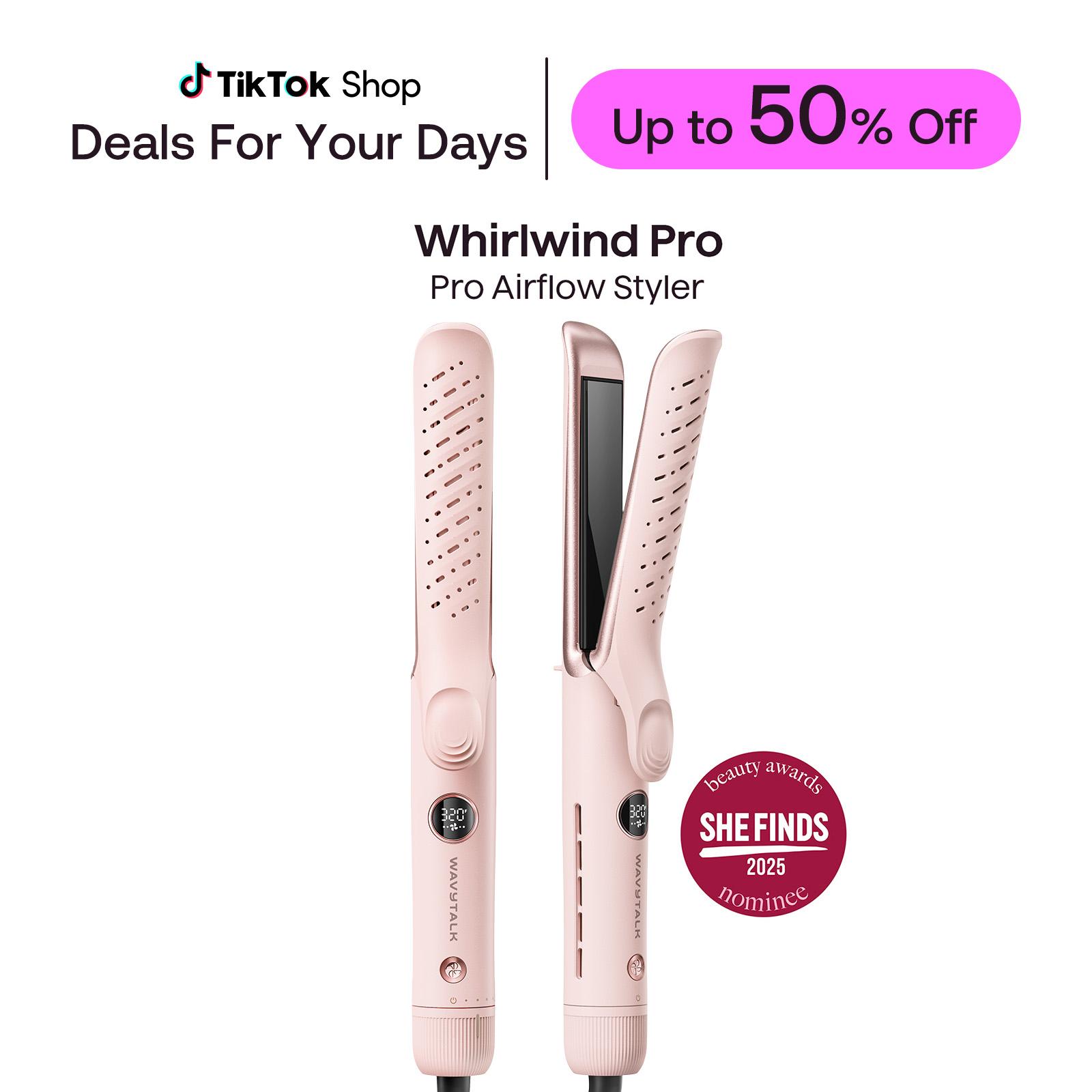 Wavytalk Whirlwind Curl, 360° Airflow Styler With 3 Air Modes &  LED Display,  2-in-1 Hair Straightener and Curler with Cooling Air Vents to Lock in Style