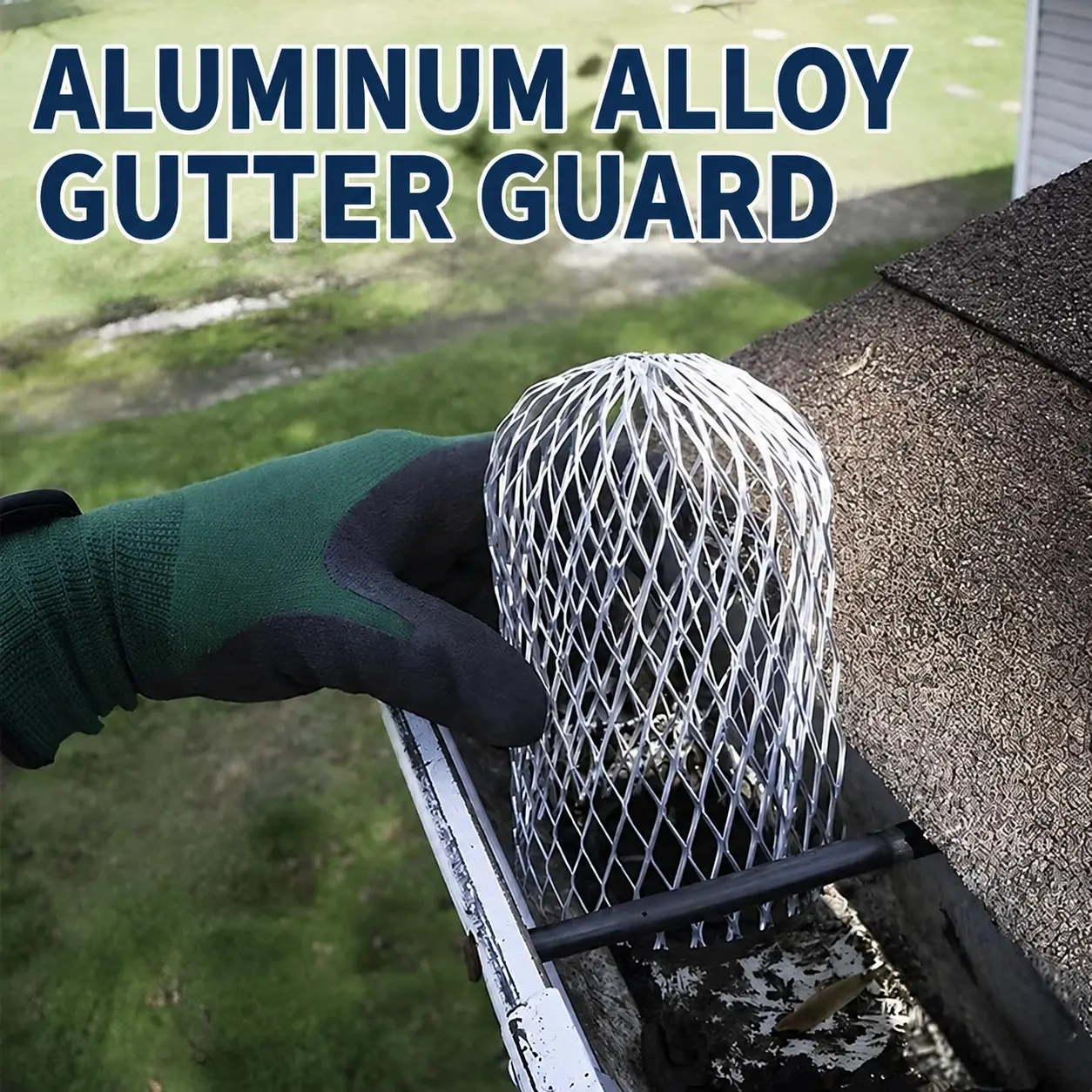Aluminum Alloy Gutter Guard Filter 2 PCS, Roof Rain Gutter Downspout Strainer, Anti‑Clog Leaf Debris Catcher for Home Drainage System