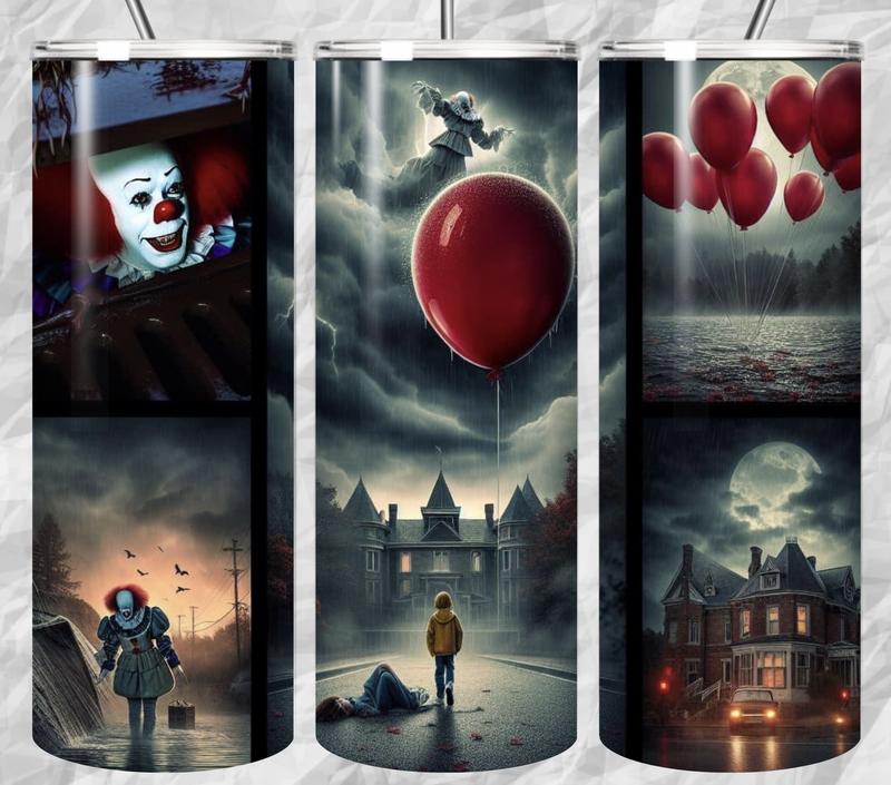 20oz pennywise horror tumbler with straw