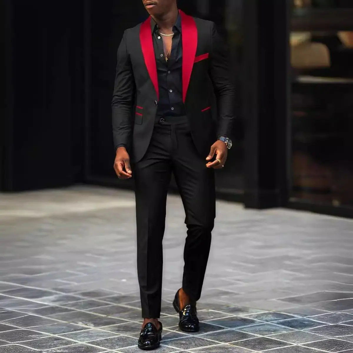 Men's Business Casual Suit, Wedding Groom's Slim Fit Two-piece Suit Men's Business Casual Suit, Wedding Groom's Slim Fit Two-piece Suit