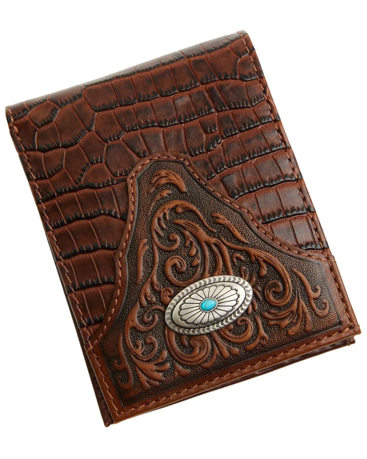 Cody James Men's Men'S Croc Embossed Leather Bifold Wallet - Cjafa26wt8-Bn