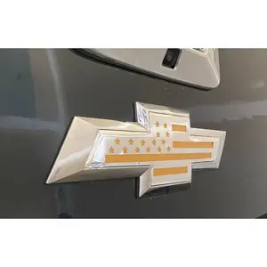 Chevrolet Silverado Cutout Patriotic Flag Emblem Overlays Front & Rear Emblems