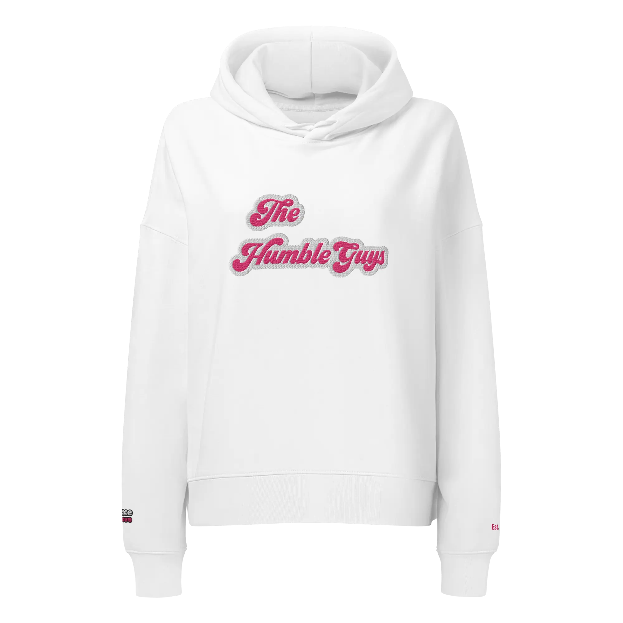 The Humble Guys Women's White Embroidered Hoodie