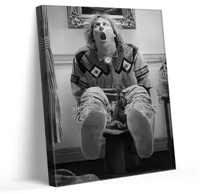 Funny Framed Canvas Wall Art Bathroom Decor Black Humorous Comedy Movies Poster Dumb and Dumber Oil Painting Modern Artwork for Living Room Dorm Wall Home Decoration bedroom decor     room decor for men   wall decor    men room decor  room decor for girls