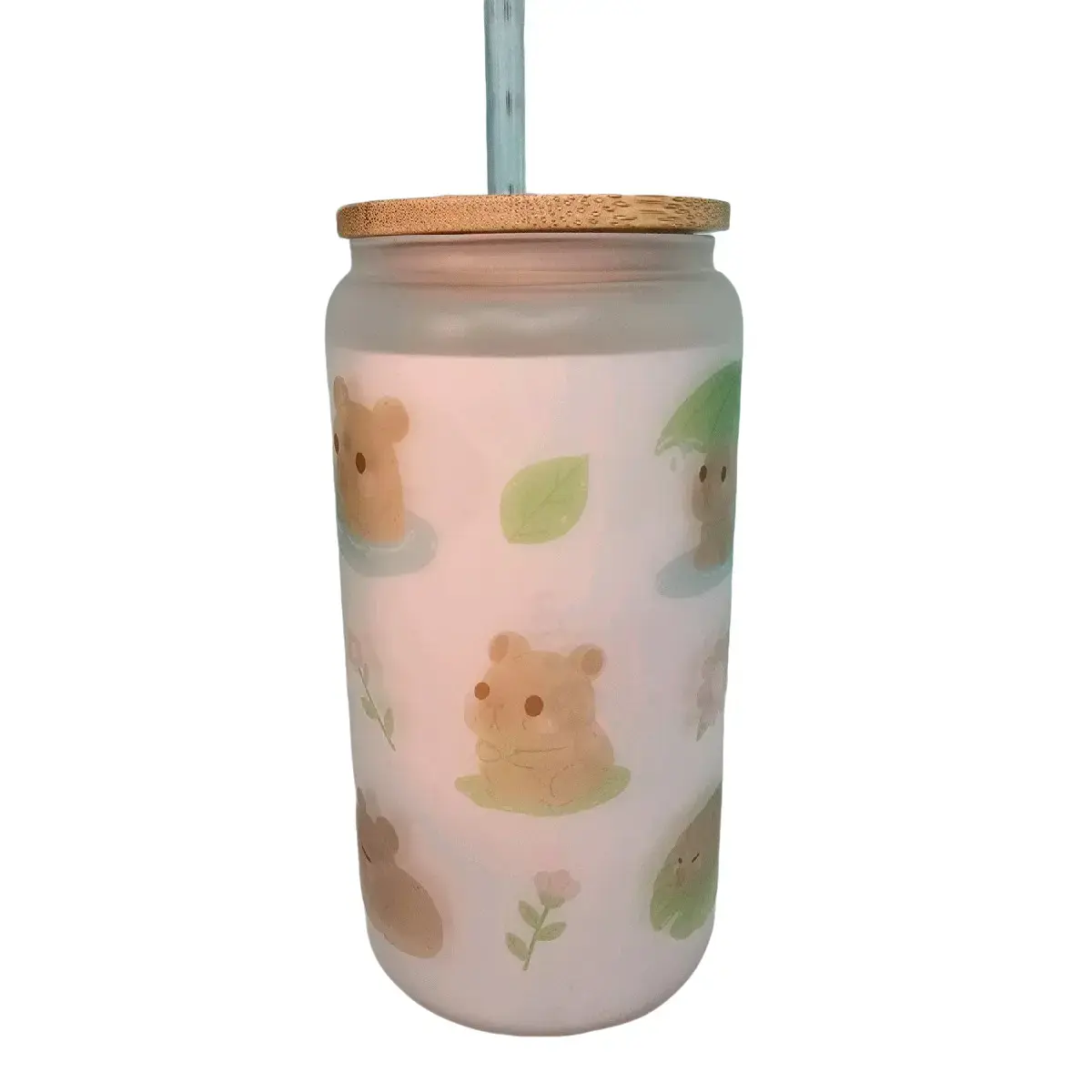 Capibara 16oz Glass Cup - Classic Drinkware with Durable Design and Ideal for Beverages Tumblers