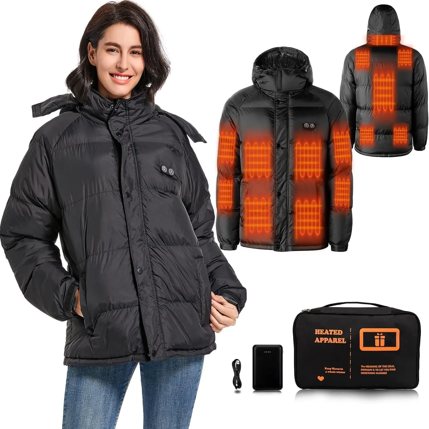 Heated Jacket,Heated Jackets For n,ns Heated Jacket,14Heating Zone Heated Coat With Battery Pack Included