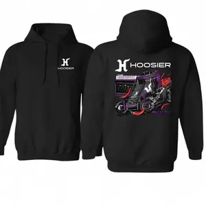 Hoosier Dirt Track Racing Hoodie  Sprint Car Graphic Streetwear Pullover, Interesting Unisex Cozy Fall Hoodie, Trendy Casual Motorsports Fan Style for Men & Women    tiktok shop deals heated rivalry merch graphic hoodies tiktok shop