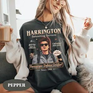 Comfort Colors® Harrington Babysitting Services T-Shirt, Funny Stranger Things Steve Graphic Tee, Vintage Retro  Unisex Shirt