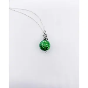 GREEN CRACKLE QUARTZ NECKLACE