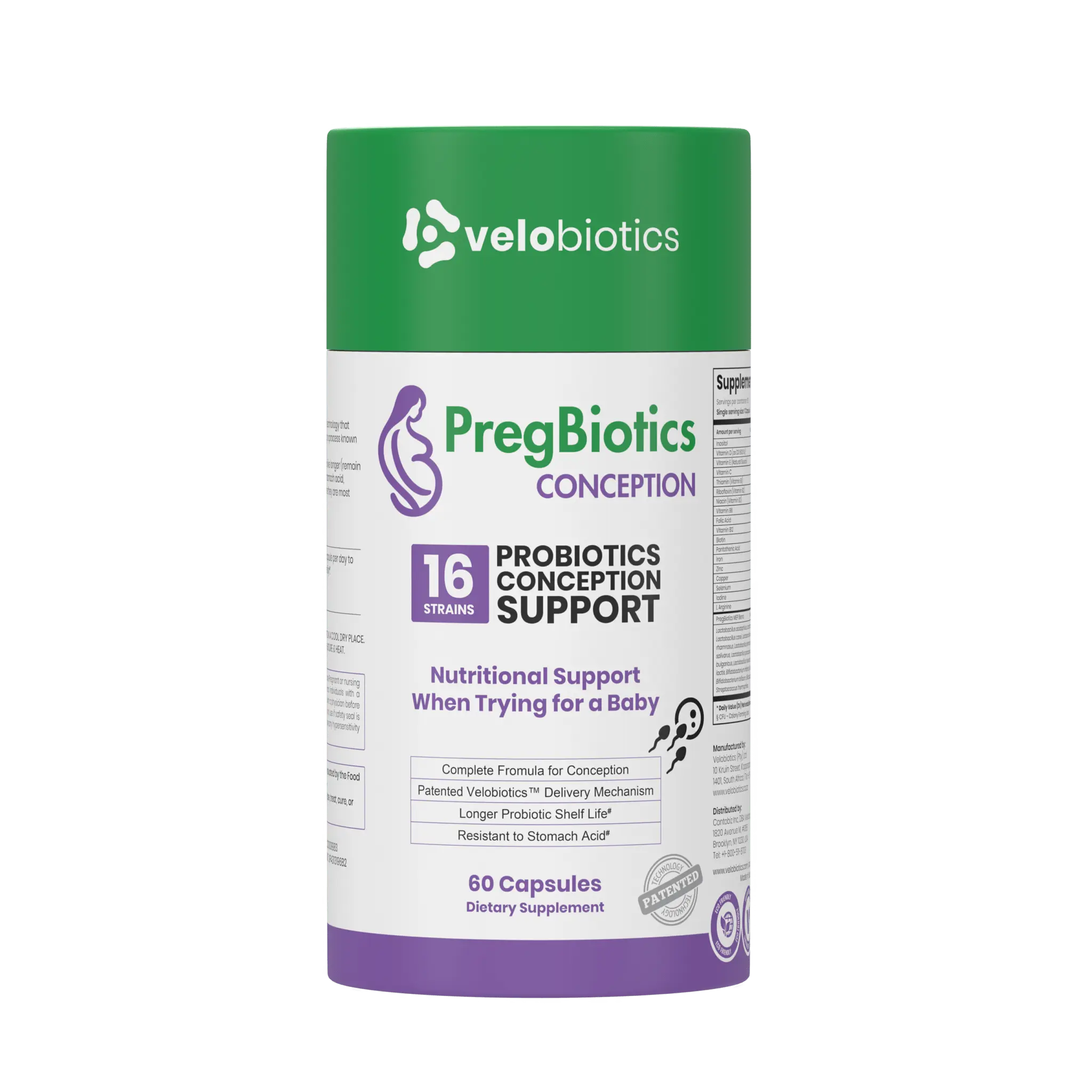 PregBiotics Conception | Preconception Vitamins, Folic Acid, Iron & Gut-First Probiotic for Reproductive Health, 60 Caps