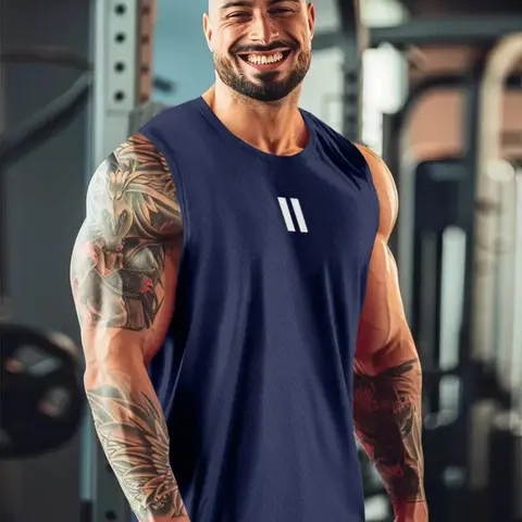 Men's Regular Fit Solid Tank Top, Casual Quick Drying Breathable Sleeveless Gym Tops for Gym Workout Running, Men's Clothes for Summer, Fitness Workout Vest, Sleeveless Sports Vest, Athletic Activewear, Athletic Apparel, Gym Clothing, Gymswear