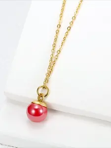 French Elegant Round Bead Necklace Made of Stainless Steel That Does Not Fade and Exudes A Sense of Luxury. Versatile for Daily Wear, Dates, and Dinner Accessories