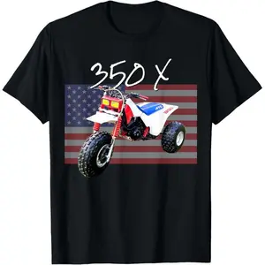350X Three Wheeler Retro T-Shirt – Vintage 2-Stroke ATV Graphic Tee, Classic Off-Road Racing Style, Unisex 100% Cotton Casual Streetwear