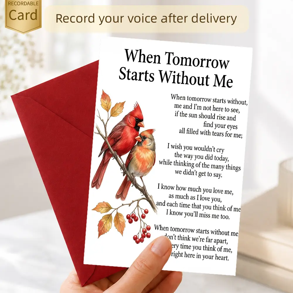 Memorial Voice Recording Greeting Card, In Memory Of Loved One Sympathy Gift, Personalized Remembrance Card for Loss of Family Member Friend Pet, Keepsake Condolence Gift