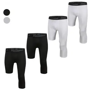 Men's tight pants with high elasticity, quick drying, fitness training, sports leggings, long and short leg compression pants