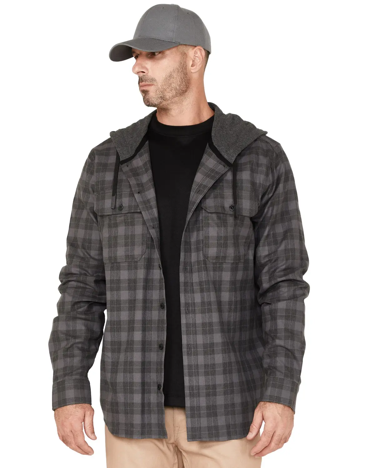 Hawx Men's Men'S Roberson Long Sleeve Hooded Flannel - Hxfa22w64-Chr