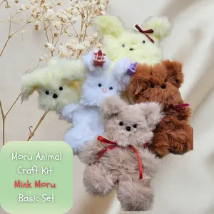 Mink Moru Animal Kit #1 Basic Set - DIY Fur Wrapped Pipe Cleaners Kit : Hot Trend in Korea