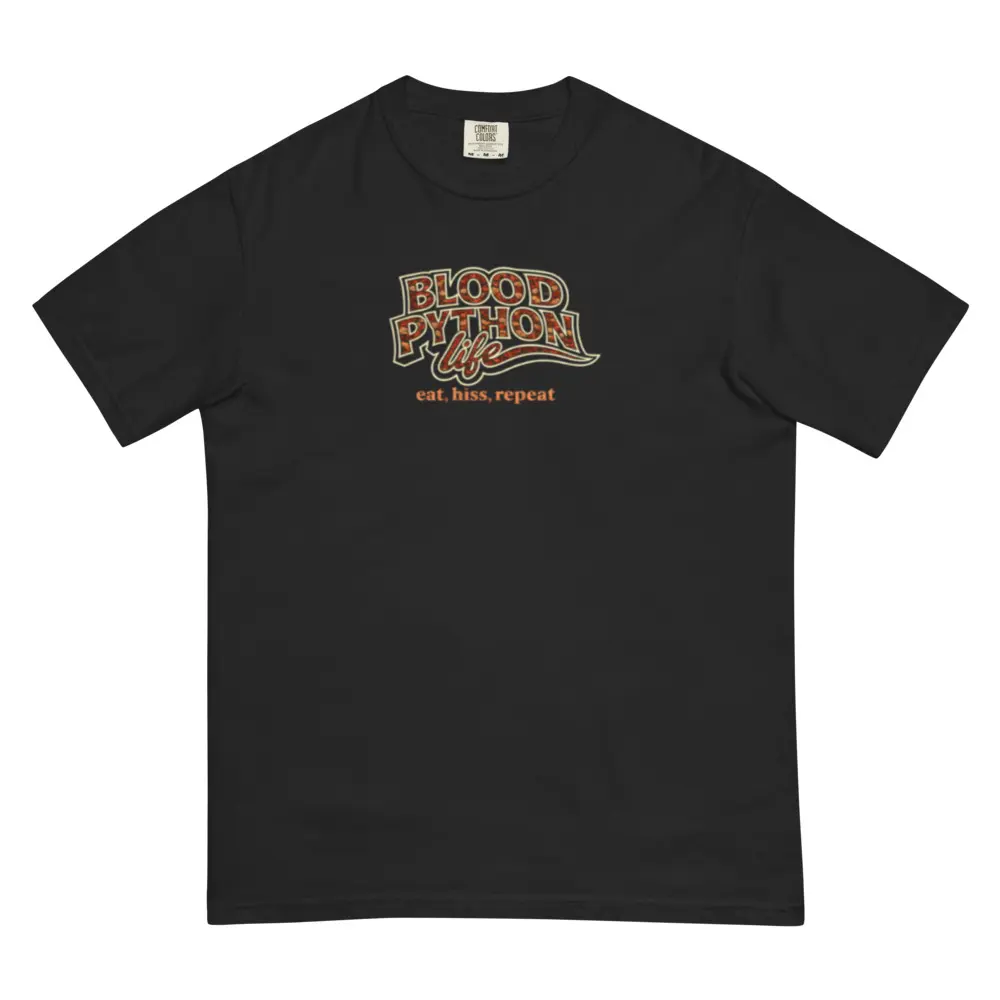 Blood Python Life T-Shirt 100% Ring-spun Cotton Garment-dyed Relaxed Fit Double-needle Hems