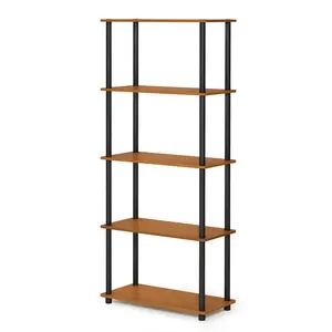 TURN-N-TUBE Storage Shelves, 5-Tier Book Shelf, Corner Shelf, Toolless Open Shelves, for Organization and Storage, Living Room, Garage, Home Office, Light Bookshelf Accessory Bookshelf
