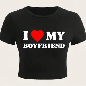 I Love My Boyfriend Crop Top Shirt