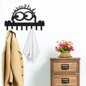 1pc Decorative Metal Coat Hooks - Wall Mounted with 8 Hooks. Utility Coat Rack for Home, Room and Wall Decor