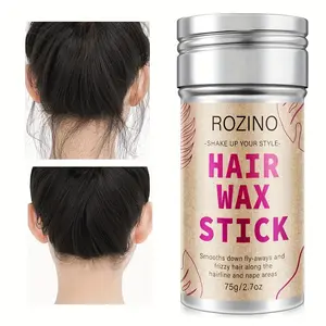 ROZINO Hair Wax Sticks (2-Pack) Styling Stick for Flyaways & Baby Hairs - Tames Frizzy Hairline & Nape - Plant-Based Formula with Coconut Oil - Non-Greasy & No Residue - Portable Twist-Up Design for Travel
