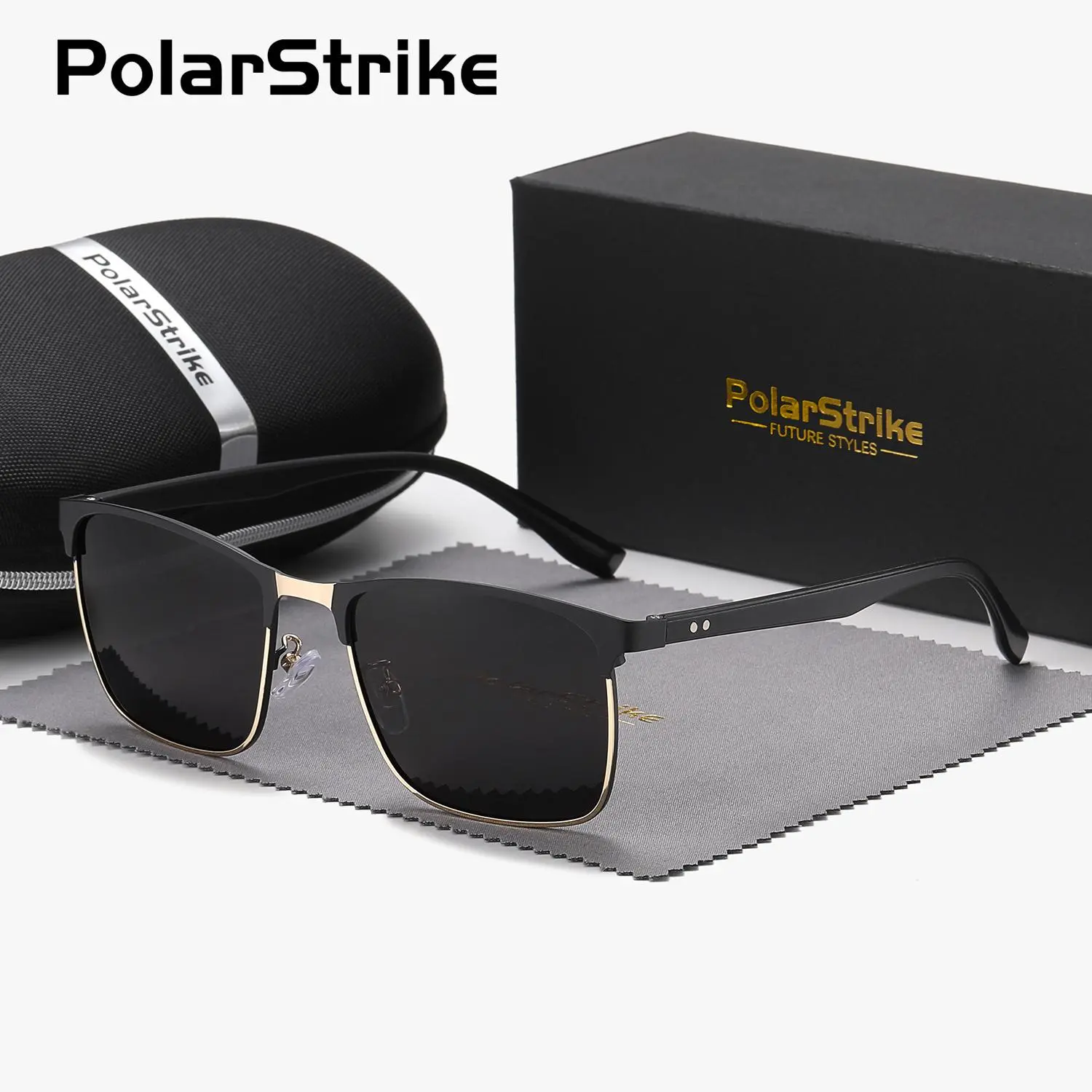 PolarStrike Unisex Retro Casual Square Frame Outdoor Polarized Sunglasses UV400