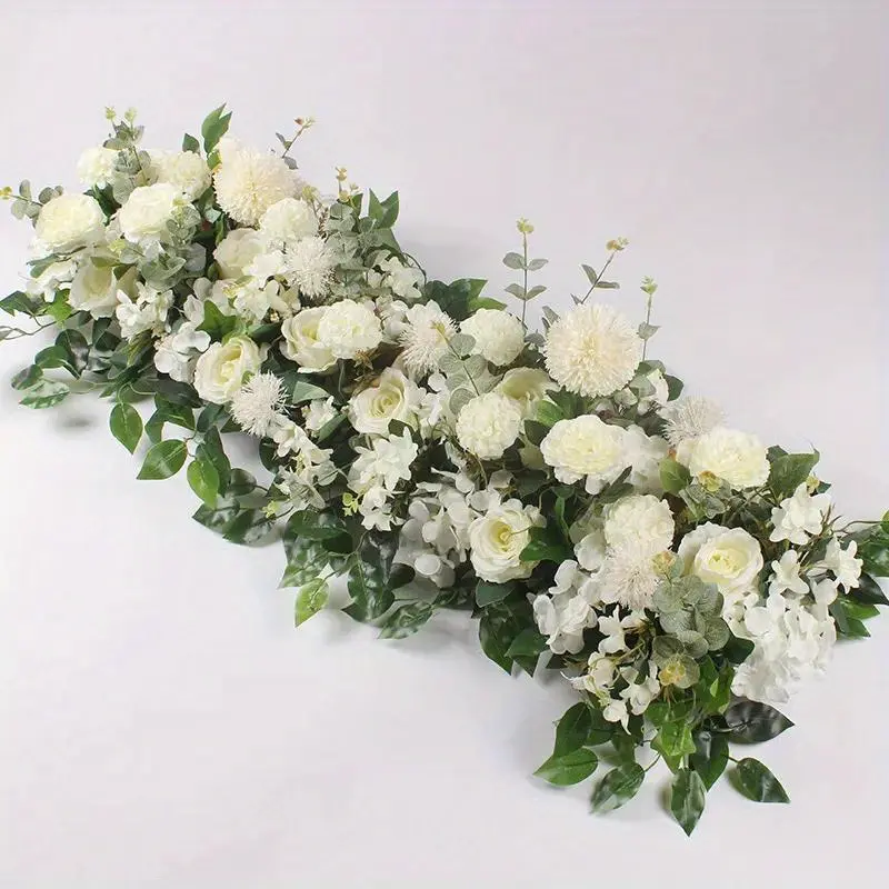 1pc Exquisite Silk Peony & Rose Flower Garland - Beautiful DIY Wedding Arch Background Decor, Artificial Floral Arrangement with Plastic Foliage, Perfect Party Event Supplies for Romantic Backdrop, Wedding Wall Decoration, and Home Decor Decorative Fruit