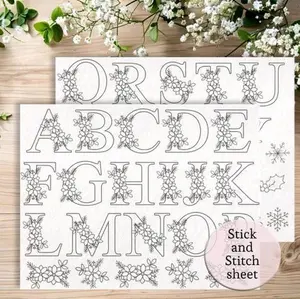 stick and stitch embroidery letters pattern embroidery Christmas  alphabet pattern