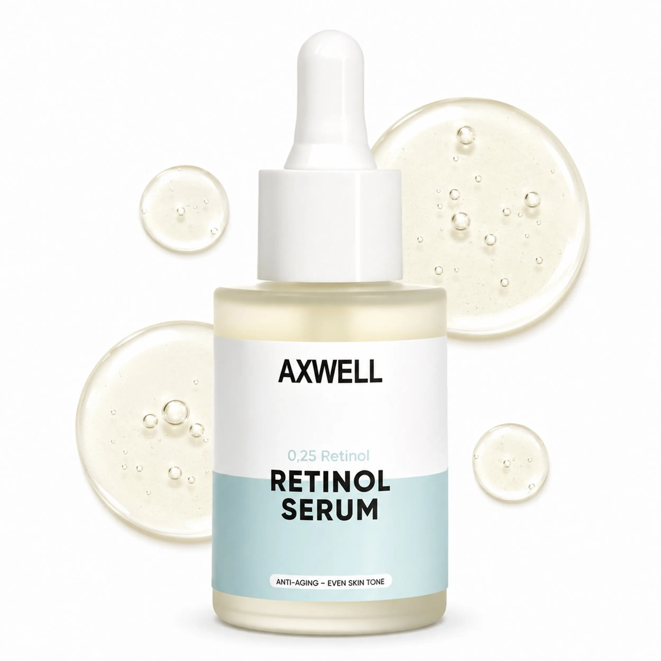 Axwell Retinol 0.25% Face Serum - Anti-Aging Night Renewal with Hexapeptide-8, Hyaluronic Acid & Shea Butter for Fine Lines, Wrinkles, Pores & Smoother Skin - Gentle Formula (1 fl oz)