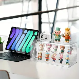 Adjustable Acrylic Display Box with Magnetic Door, Transparent Multi-Layer Storage, Suitable for Collectibles and Action Figures, Home Organizer