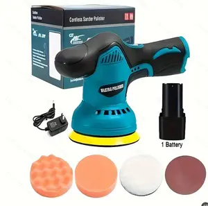 Cordless Car Buffer Polisher, 6 In Mini Buffer Polisher Kit with 2 Pack 12V Rechargeable Batteries,8 Variable Speed 2800-5500RPM Orbital Polisher for Car Boat Detailing, Polishing,Scratch Removing
