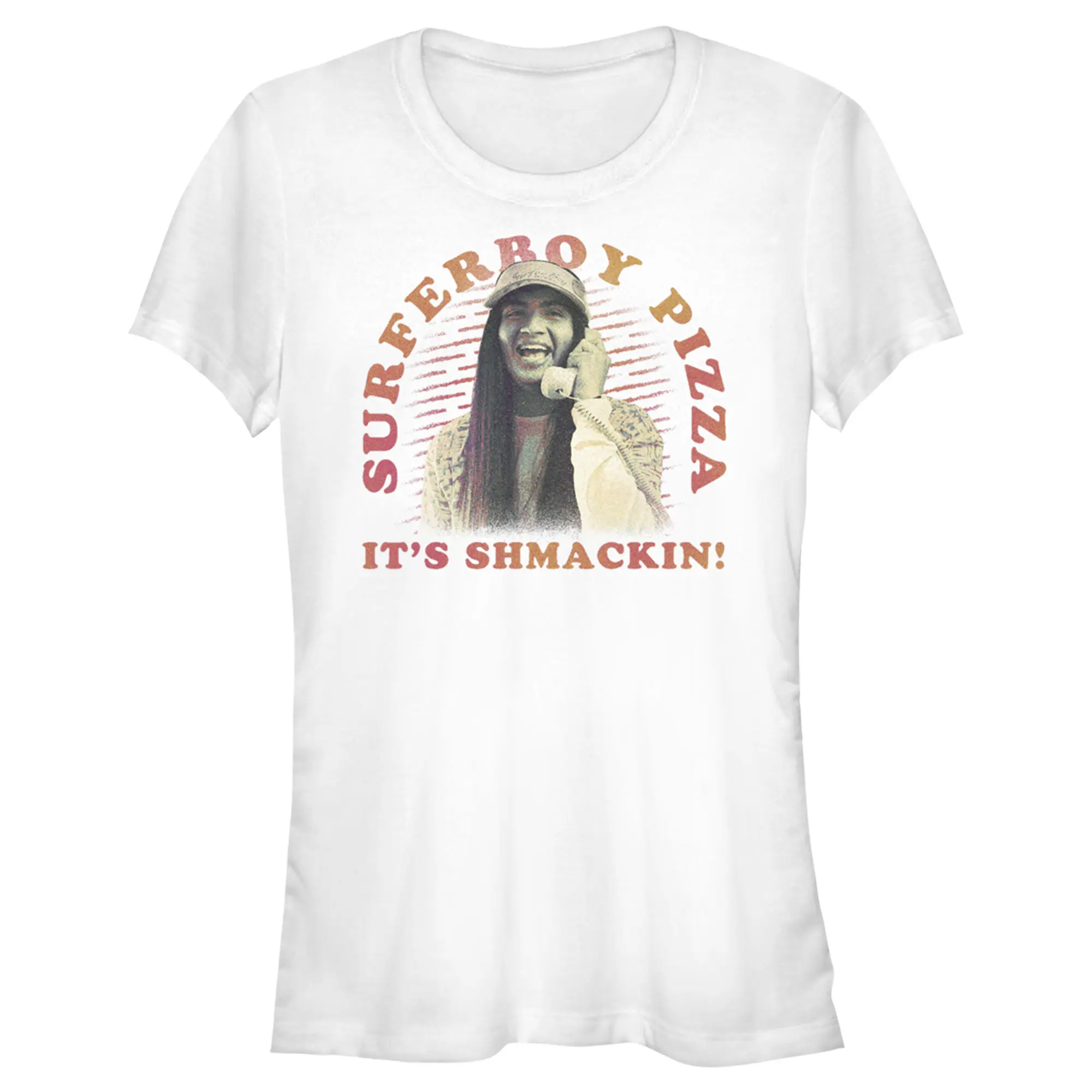 Juniors Womens Stranger Things It's Shmackin Superboy Pizza T-Shirt