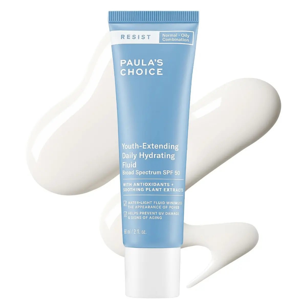 Paula's Choice RESIST Hydrating Fluid Face Moisturizer SPF 50 - Oily Skin Face Sunscreen with Chamomile, Vitamin E, UVA/UVB Protection, Fragrance-Free, TSA Friendly