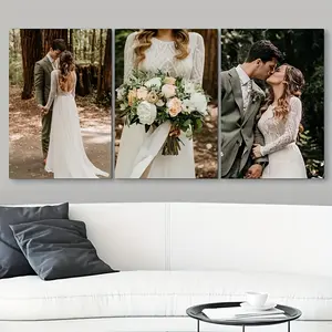 JIE RUI Store 3-Piece Custom Canvas Prints Personalized Wedding Photos as Stunning Wall Art for Home Decor & Gift Ideal for Bedroom Living Room Office