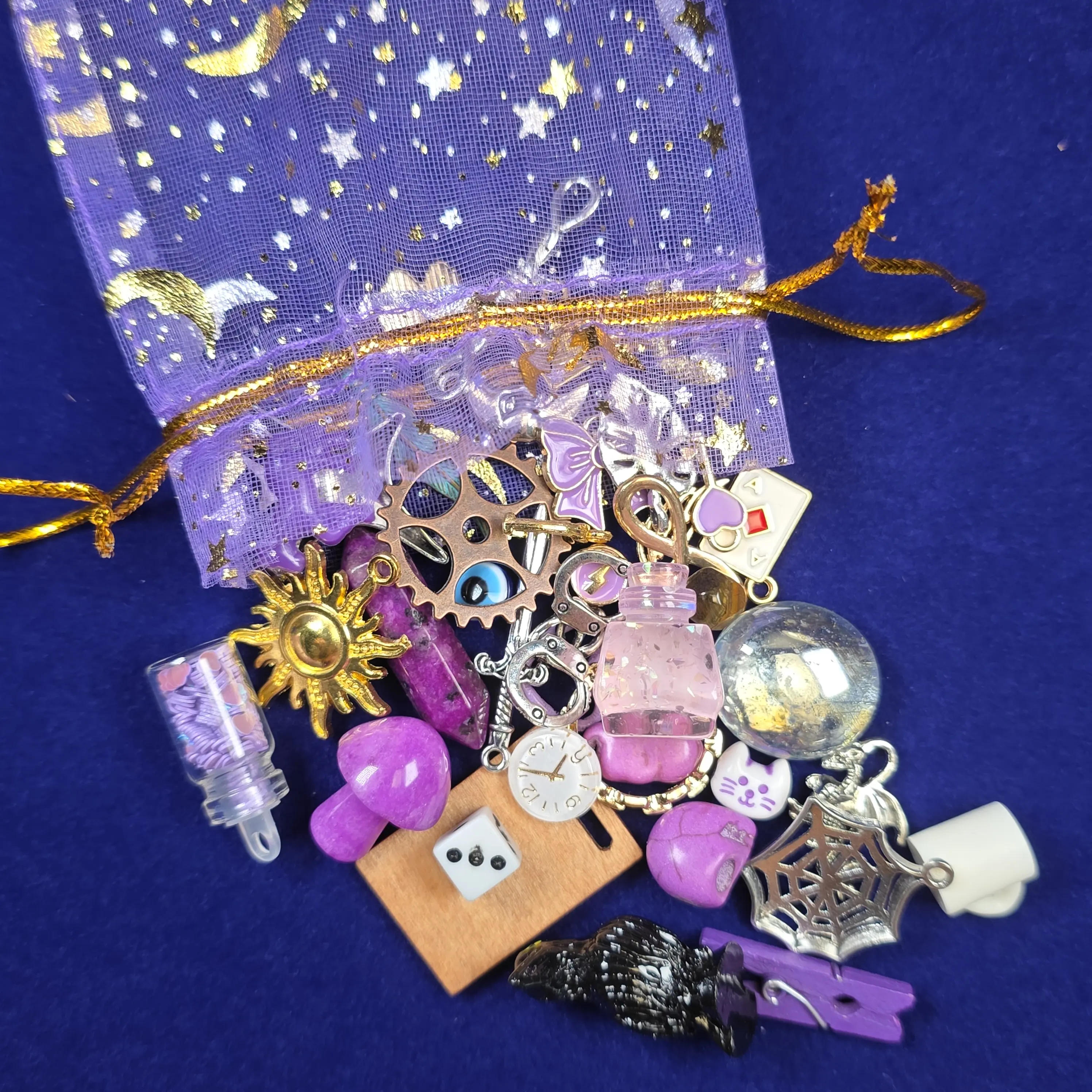 ColorSpell Collection Limited Edition Charm Casting Kit 40 Curated Divination Charms in Organza Bag for Intuitive Readers & Witchy Gift-Giving