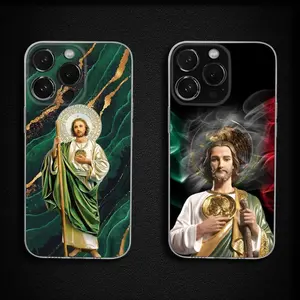 San Judas Tadeo ART Phone Cases For iPhone 17 Pro Max Air 16 15 14 13 12 11 Pro Max Plus Air & Samsung Galaxy S25 Ultra S24 S23 S22 S21 Plus Transparent Soft Cover
