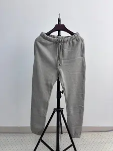 new fashion Deep Gray Sweatpant Relaxed Casual Fit Spandex Beige Menswear Plain Trouser for Everyday Comfort